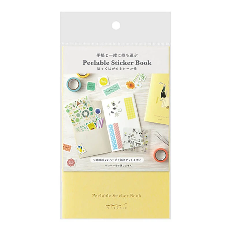 Sticker Book with Pocket in Yellow by Midori