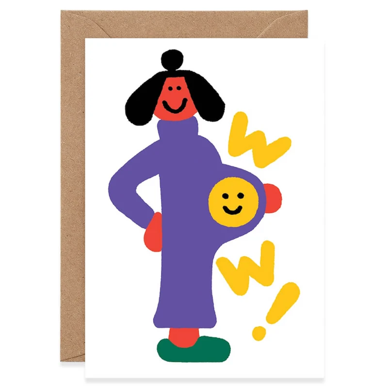 Wow! Baby Greetings Card by Cari Vander Yacht for Wrap