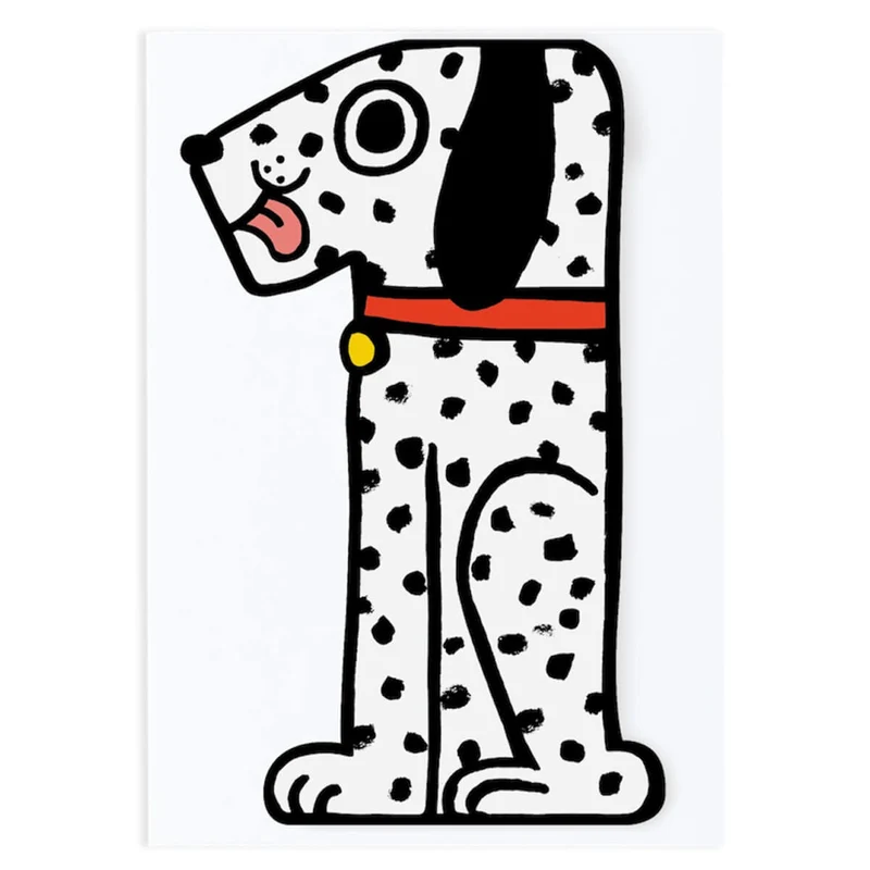 Dog 1st Birthday Number Greetings Card by Alice Bowsher for Wrap