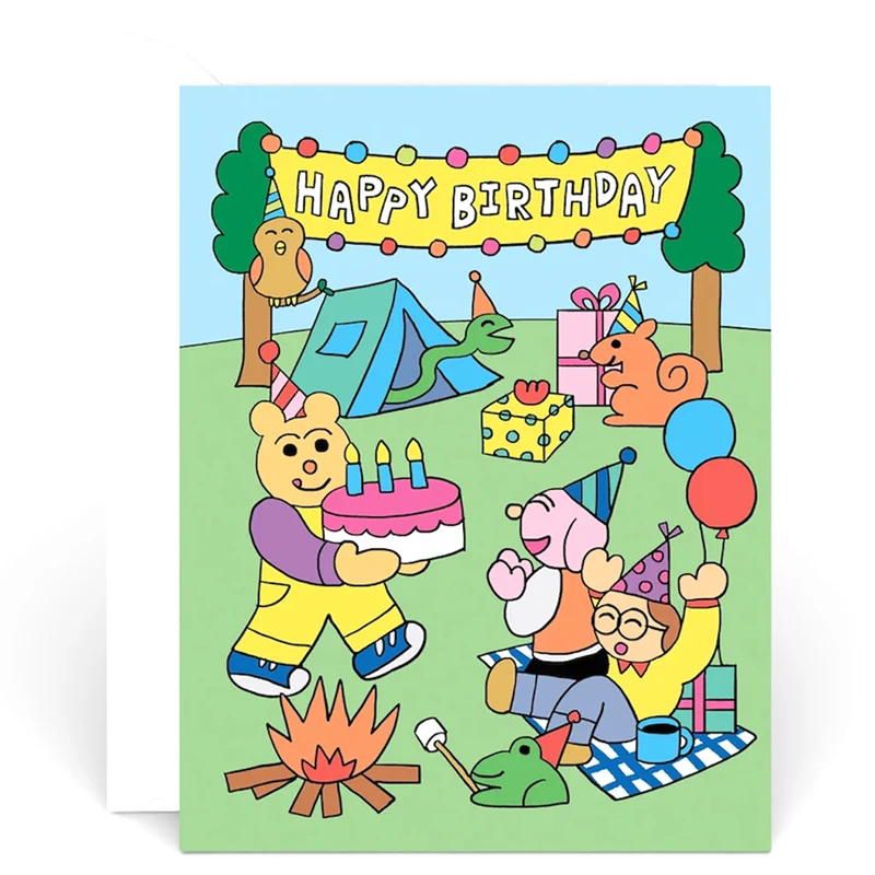 Picnic Party Greetings Card by Momoe Narazaki for Wrap