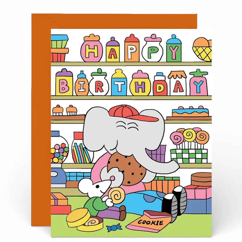 Sweetshop Greetings Card by Momoe Narazaki for Wrap