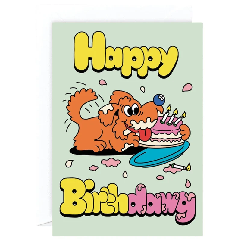 Happy Birthdawg Greetings Card by Tiago Majuelos for Wrap