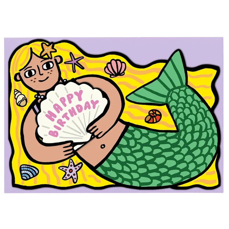 Mermaid with Mini Card Greetings Card by Alice Bowsher for Wrap