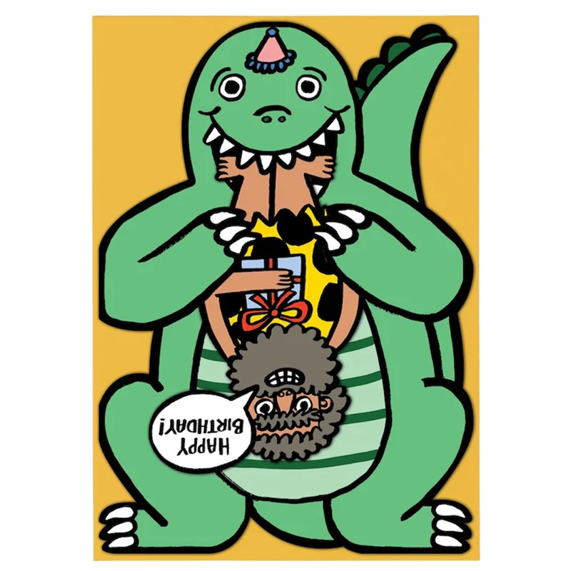 Dinosaur with Mini Card Greetings Card by Alice Bowsher for Wrap