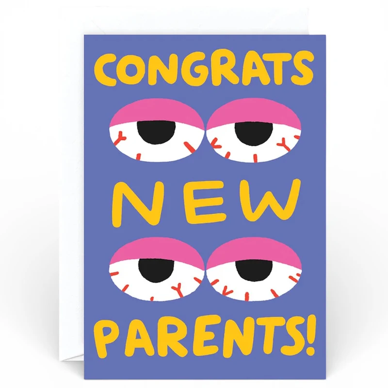 Congrats New Parents Greetings Card by Cari Vander Yacht for Wrap