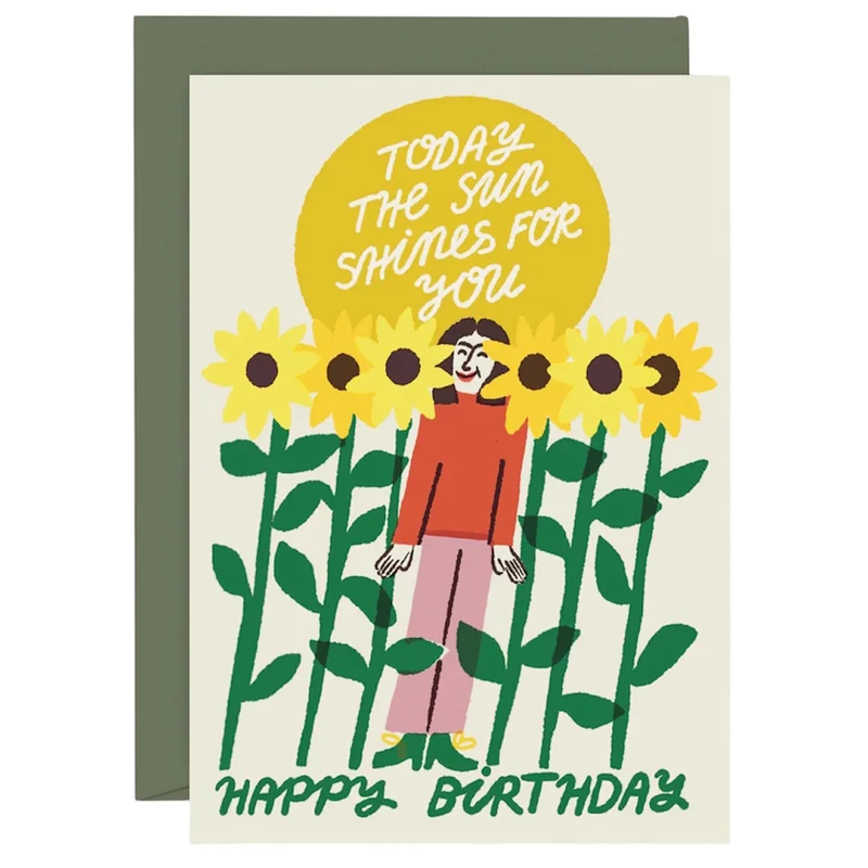 Today The Sun Shines For You Greetings Card by Rozalina Burkova for Wrap