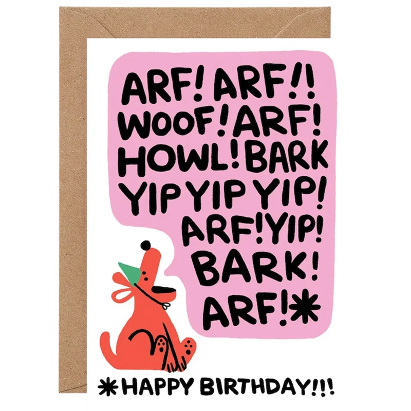 Birthday Bark Greetings Card by Cari Vander Yacht for Wrap