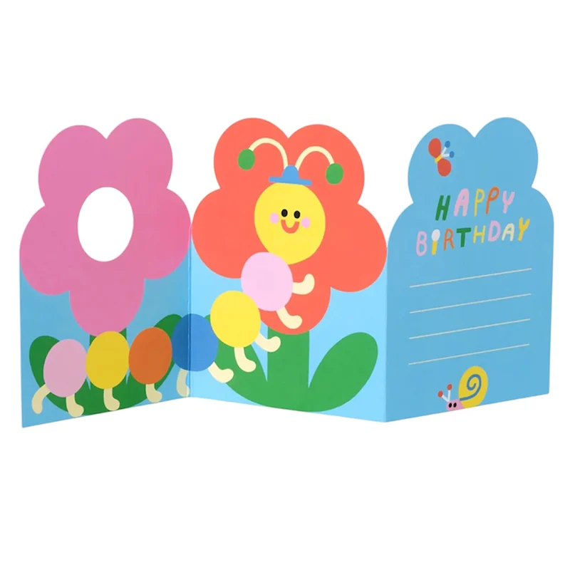 Bug & Flower Fold Out Birthday Greetings Card by Susie Hammer for Wrap