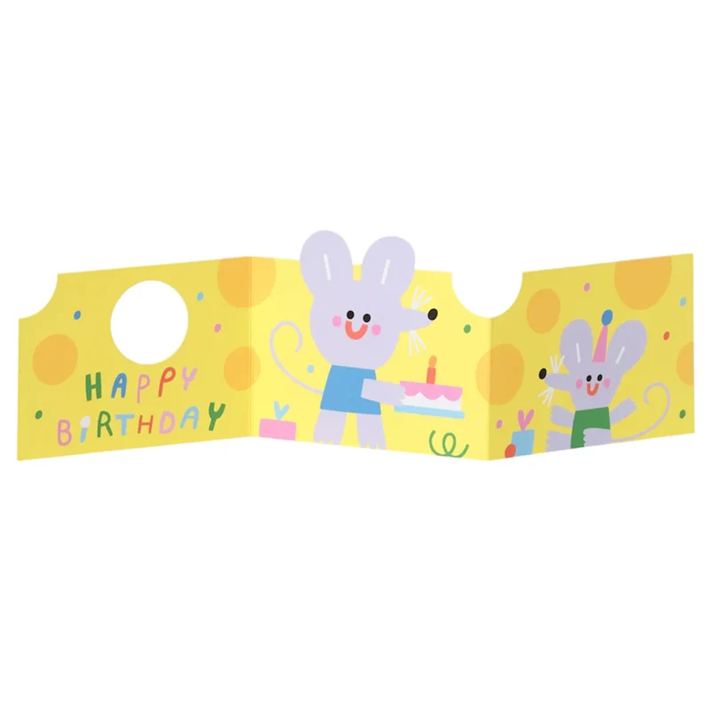 Mouse In Cheese Fold Out Birthday Greetings Card by Susie Hammer for Wrap