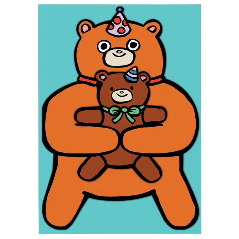 Bear with Mini Card Greetings Card by Alice Bowsher for Wrap