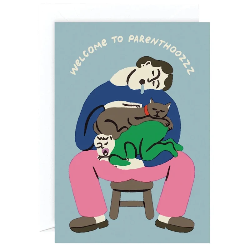 Welcome to Parenthood Baby Greetings Card by Rozalina Burkova for Wrap