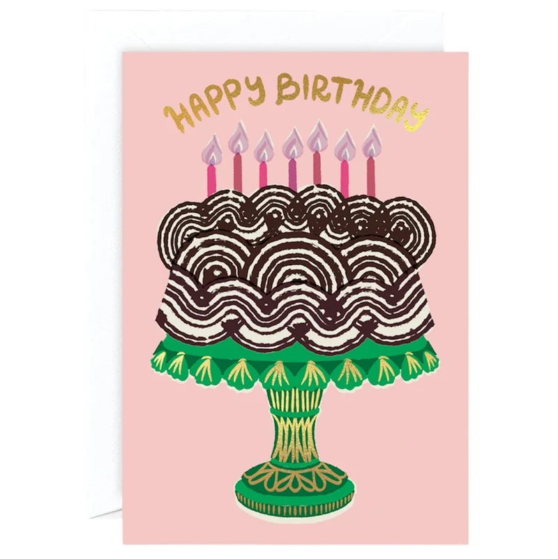 Cake & Candles Birthday Greetings Card by Rozalina Burkova for Wrap