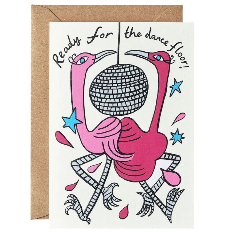 Ready For The Dancefloor Embossed Greetings Card by Molly Fairhurst for Wrap