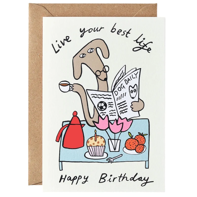 Live Your Best Life Embossed Greetings Card by Molly Fairhurst for Wrap