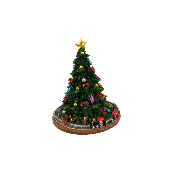 Speldosa Julgran med tåg