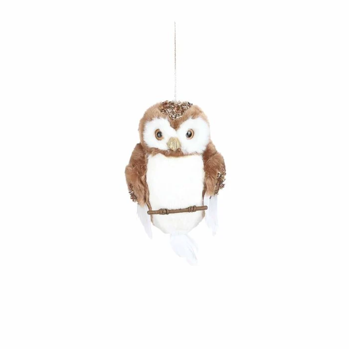 Uggla vit/brun 24 cm hög