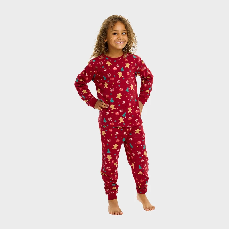 The gingerbread julepyjamas rød - Barn.