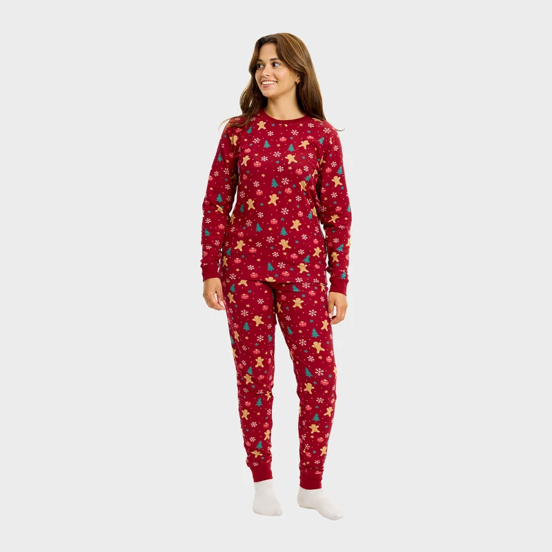 The gingerbread julepyjamas rød - Dame.