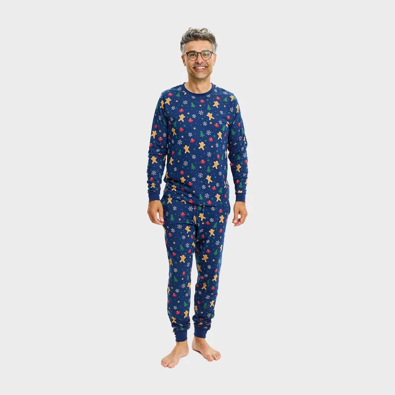The gingerbread julepyjamas Navy - Herre.