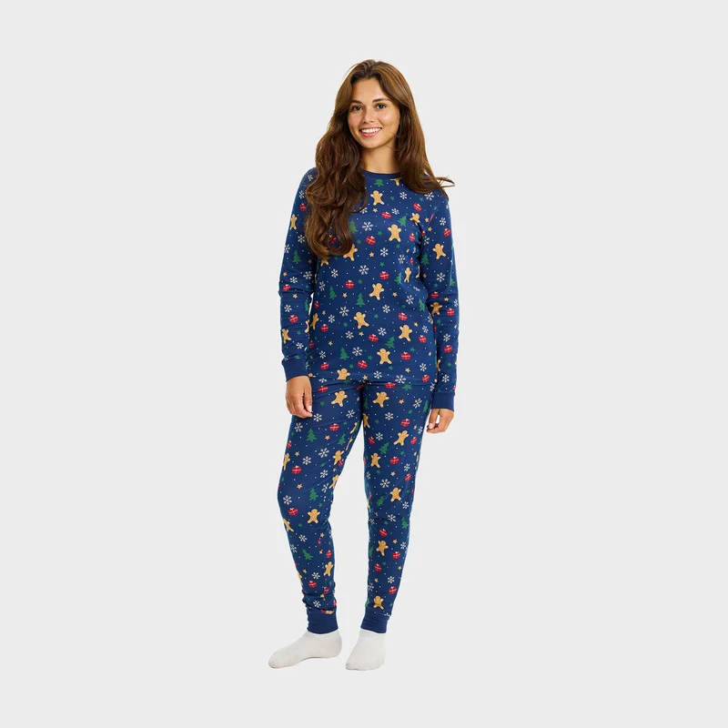 The gingerbread julepyjamas Navy - Dame.
