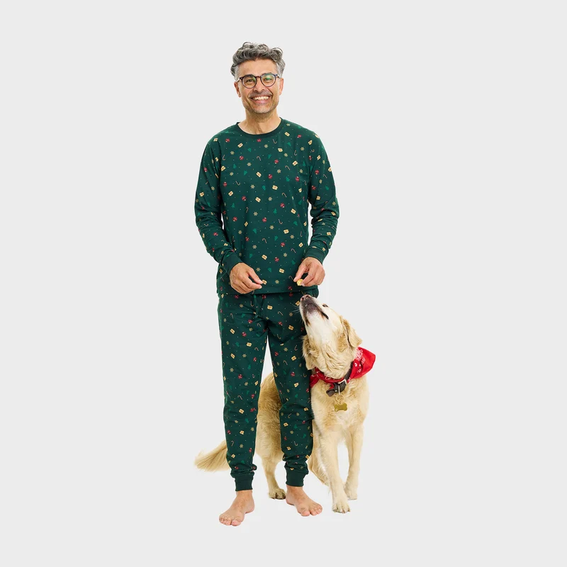 Juledrøm julepyjamas grøn - Herre.