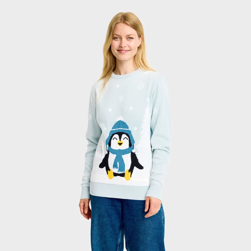 Den søde pingvin julesweater - Dame.