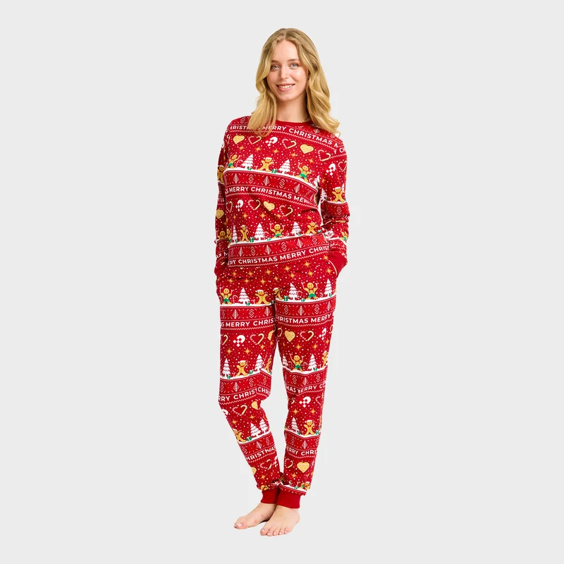 Christmas Cookie julepyjamas rød - Dame.