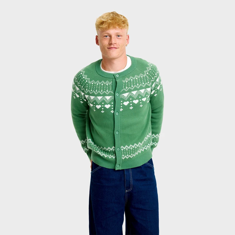 Den simple julecardigan - Herre