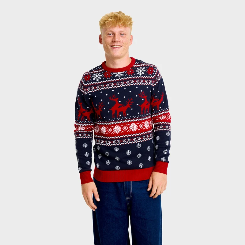Det kække rensdyr julesweater - Herre