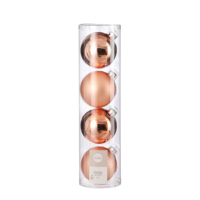Glaskugler 4-pak pink