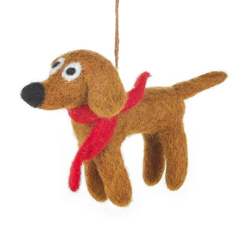 Jasper The Dog Hanging Christmas Decoration by Felt So Good