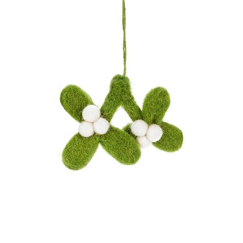 Mini Mistletoe Sprigs Hanging Christmas Decorations by Felt So Good