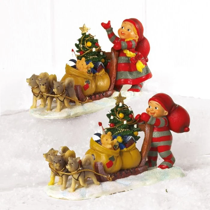 Bäbistomte med slädhundar