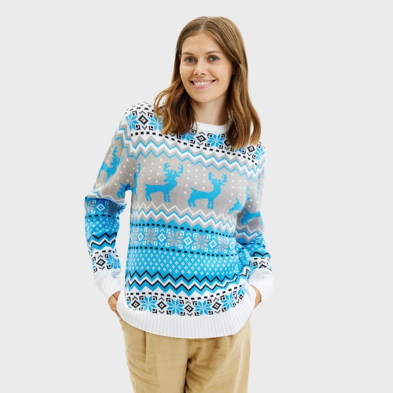 Traditionel Julesweater Blå - Dame