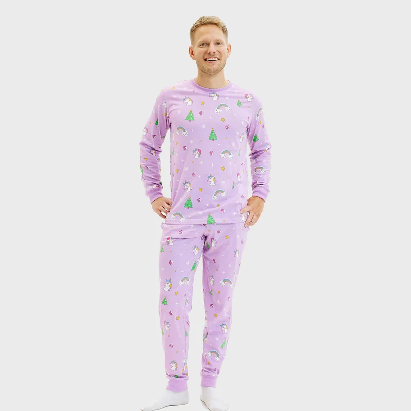 Enhjørning julepyjamasser - Herre.