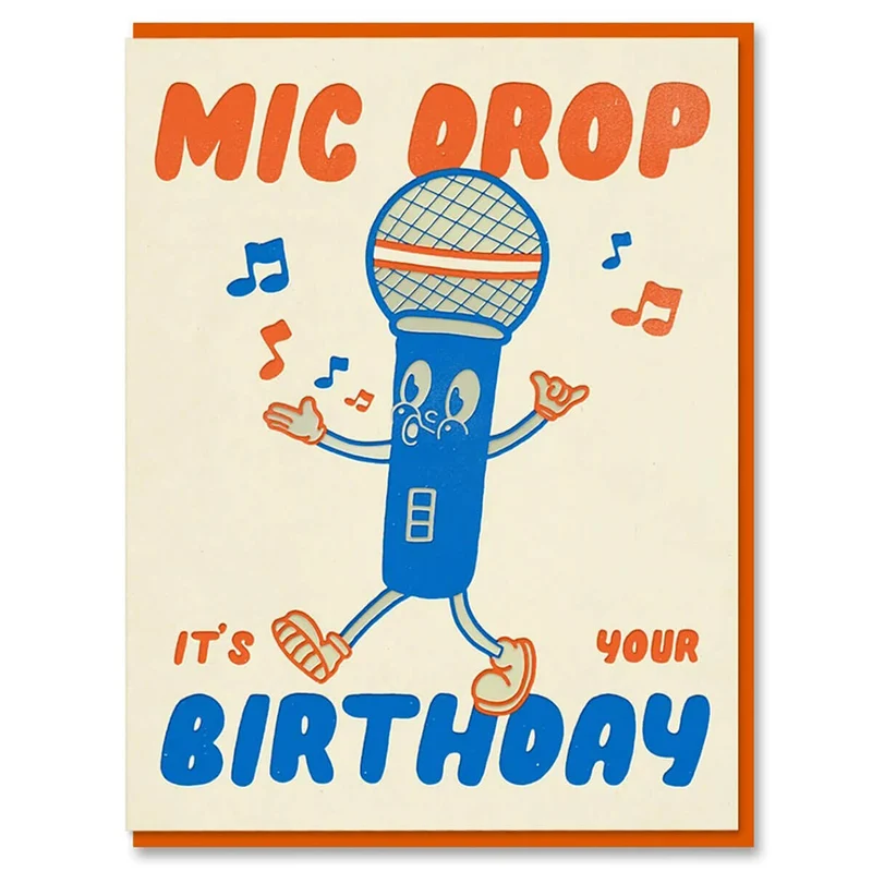 Microphone Birthday Greetings Card by The Toonies for 1973