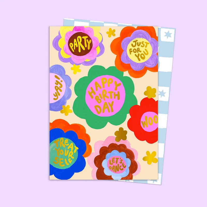 Bold Floral Birthday Greetings Card by Eleanor Bowmer