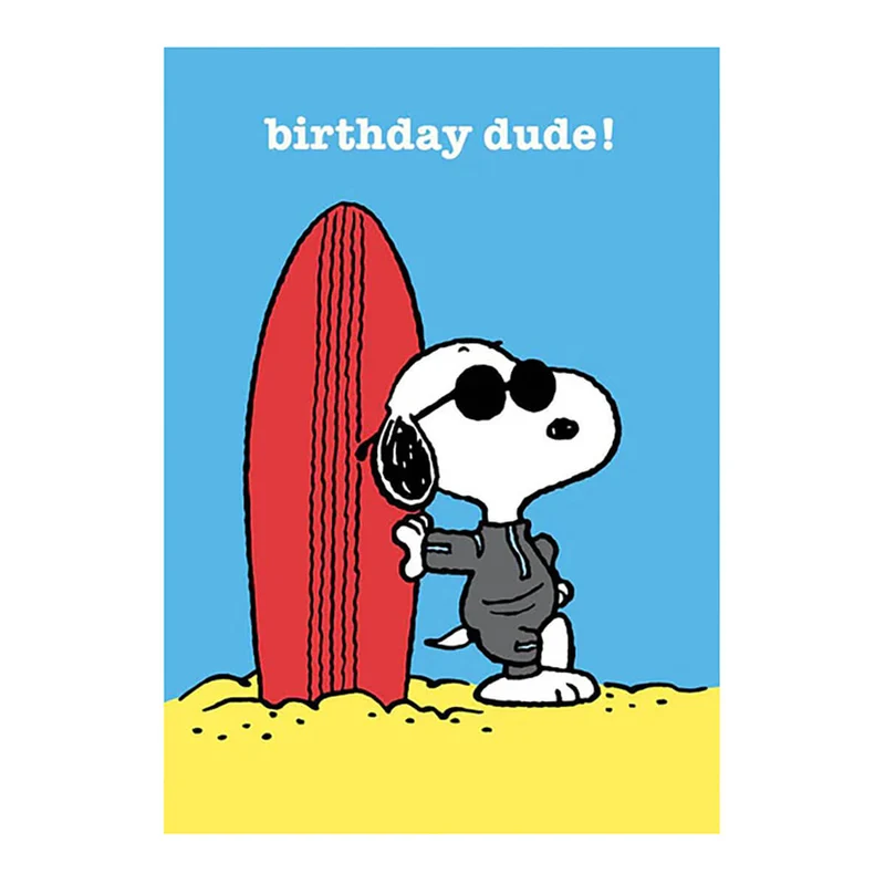 Snoopy Birthday Dude Greetings Card by Charles M. Schulz for Hype Card