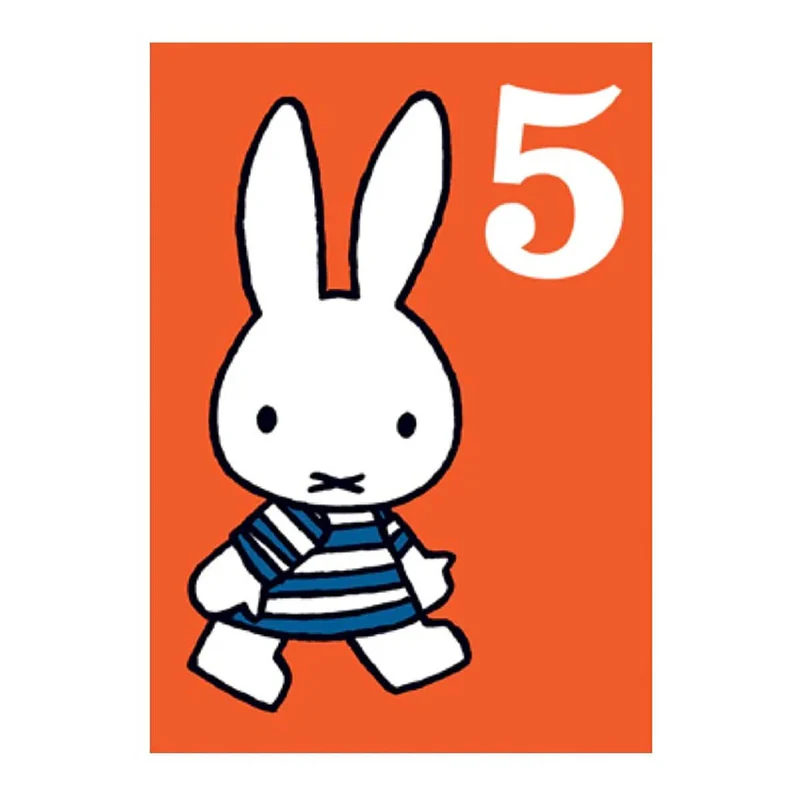Miffy Age 5 Greetings Card by Dick Bruna for Hype Card