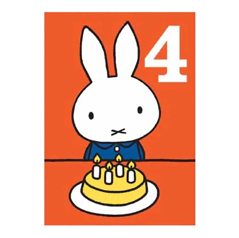 Miffy Age 4 Greetings Card by Dick Bruna for Hype Card