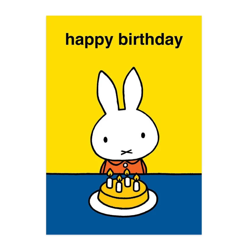 Miffy Happy Birthday Cake Greetings Card by Dick Bruna for Hype Card