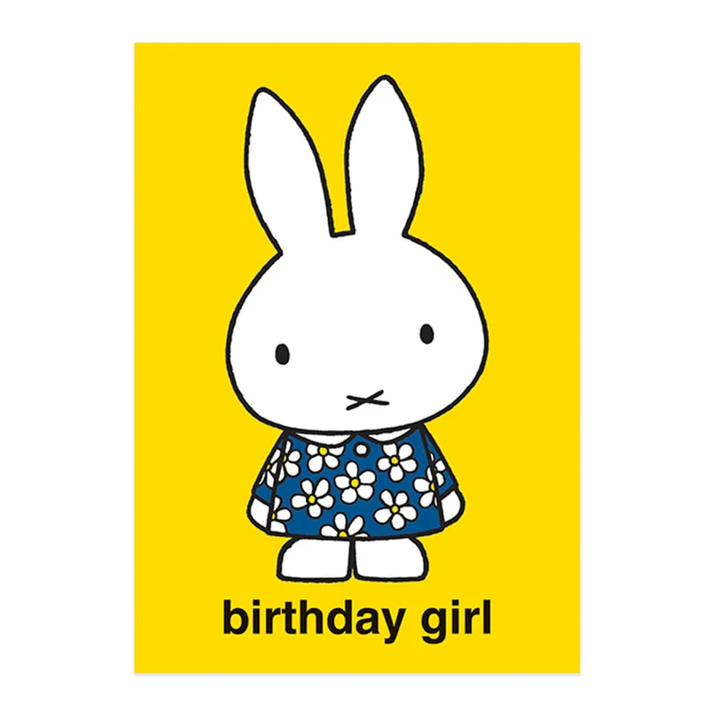 Miffy Birthday Girl Greetings Card by Dick Bruna for Hype Card