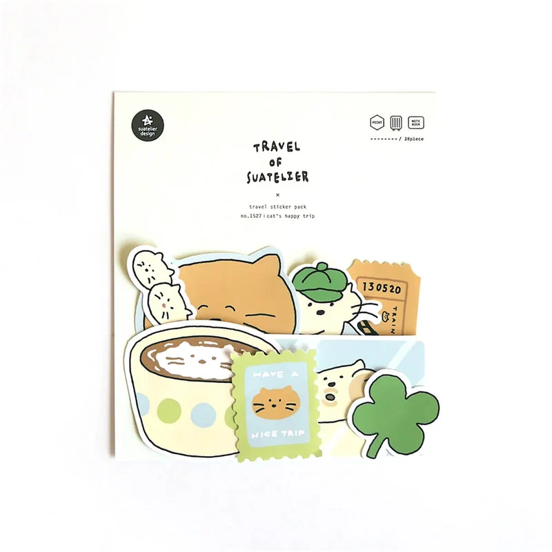 Cat's Happy Trip Stickers by Suatelier