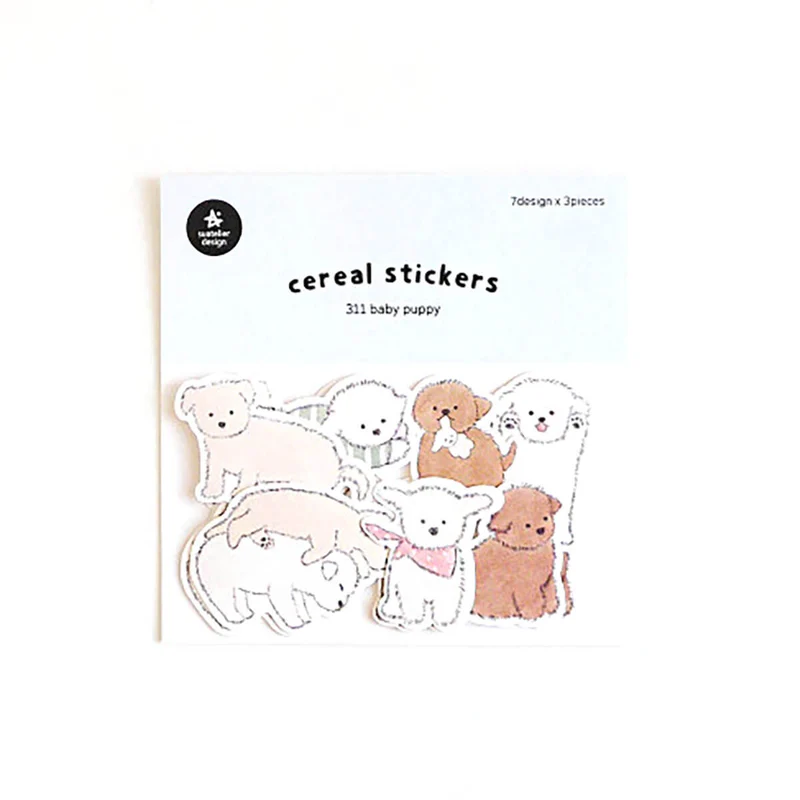 Puppy Cereal Stickers by Suatelier