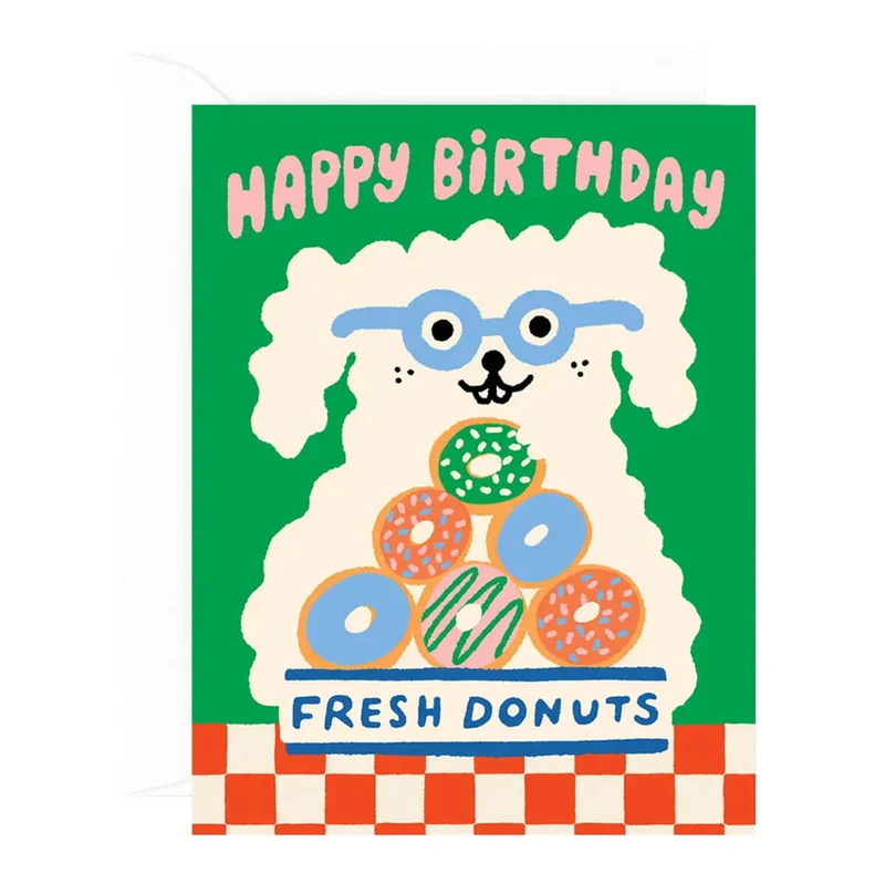 Fresh Donuts Birthday Greetings Card by Odile Ferraille for Wrap