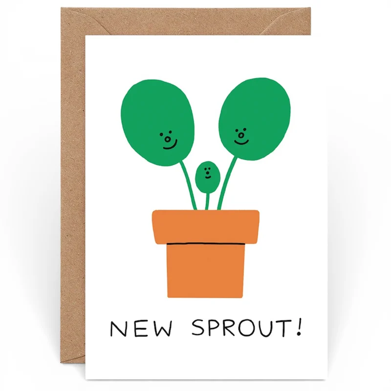 New Sprout Baby Greetings Card by Holly St Clair for Wrap