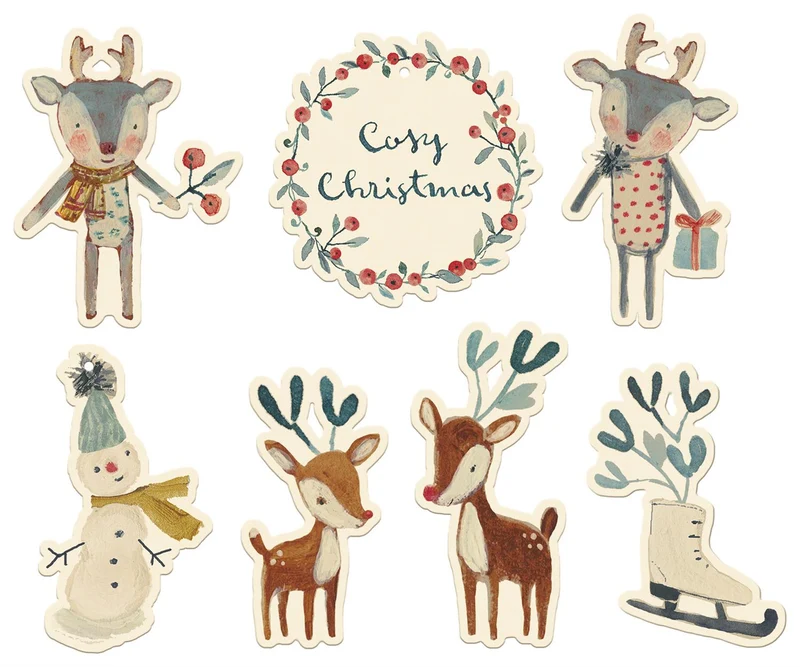 MAILEG Gift tags,Cosy Christmas 14pcs.