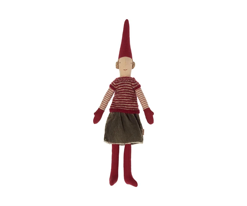 MAILEG Mini pixy,jente m/grått skjørt,30cm Grå