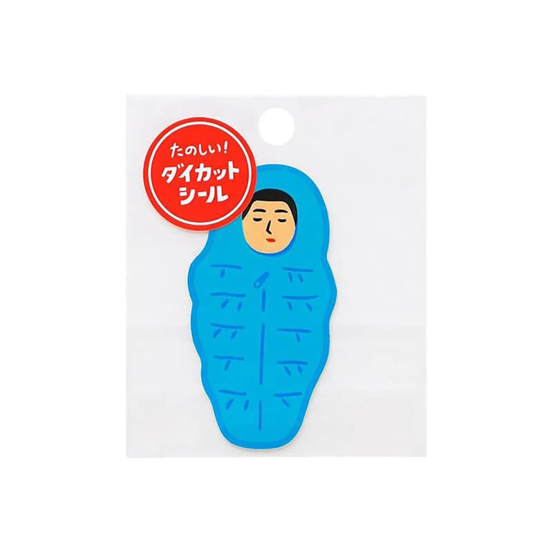 Sleeping Bag Die Cut Sticker by Hightide New Retro