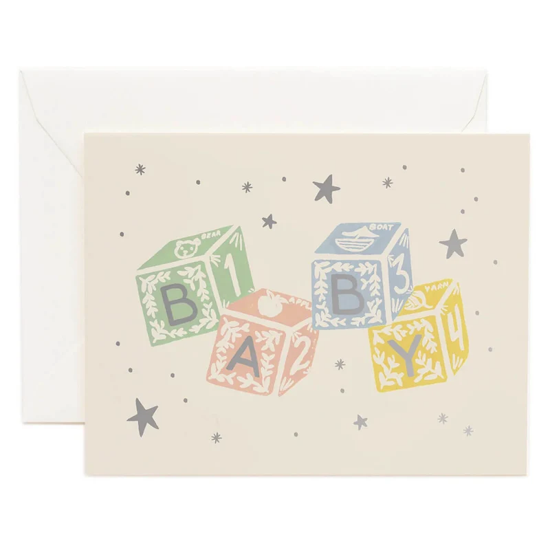 Baby Blocks Greetings Card by Rifle Paper Co.